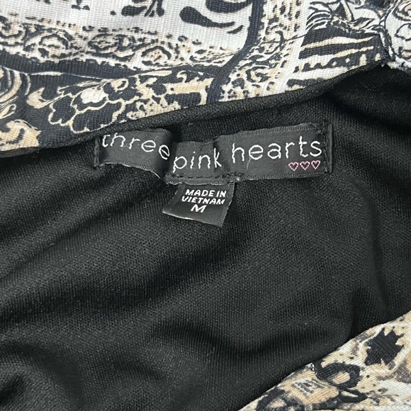 Three Pink Hearts Black and White Halter Maxi Sundress - Picture 16 of 16